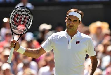 Roger Federer debutó en Wimbledon con su nueva marca Uniqlo.|AFP