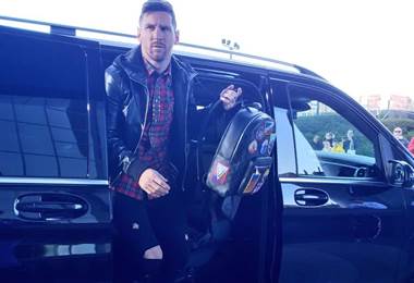Messi llega a la concentración de la selección argentina en Madrid