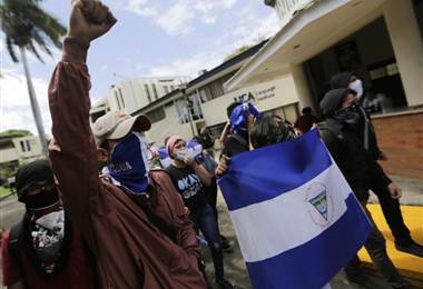 Protesta de estudiantes de Nicaragua. AFP