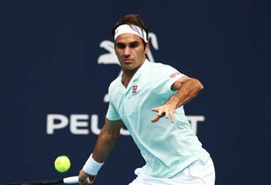 Roger Federer durante el torneo de Miami | AFP
