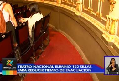 Teatro Nacional eliminó 122 sillas para reducir el tiempo de evacuación en caso de una emergencia