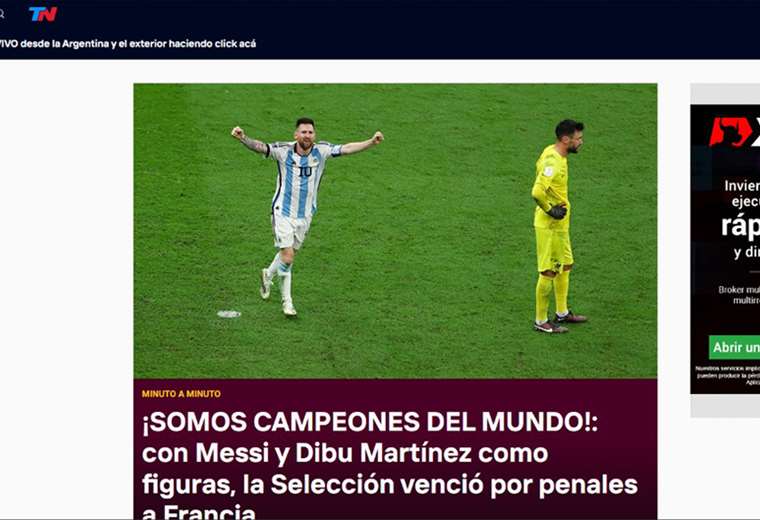Medios argentinos celebran título mundial