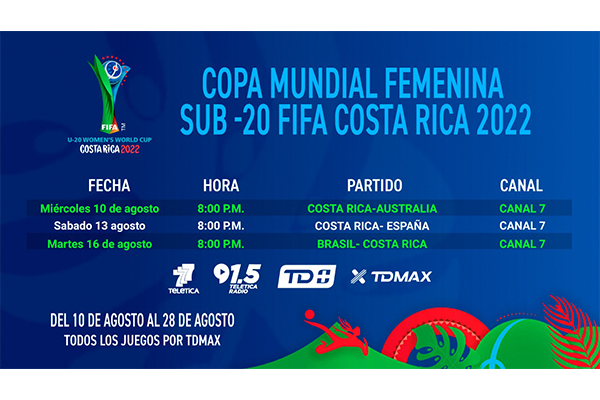 Estos son los horarios para que disfrute del Mundial Femenino Sub-20 por Teletica