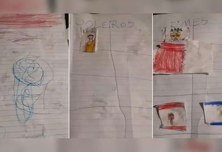 Niño conmueve al mundo: dibuja su propio álbum del Mundial por falta de dinero