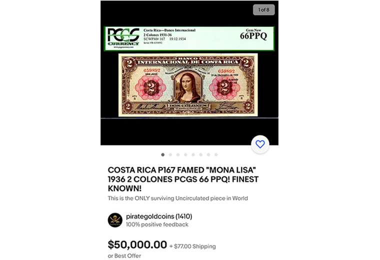 ¿Sabía que Costa Rica tuvo un billete con la 'Mona Lisa'?