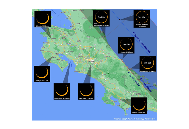 ¿Por qué se verá mejor el eclipse en Panamá y en Nicaragua que en Costa Rica?