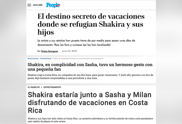 ¿Qué dicen los medios internacionales sobre visita de Shakira a Costa Rica?