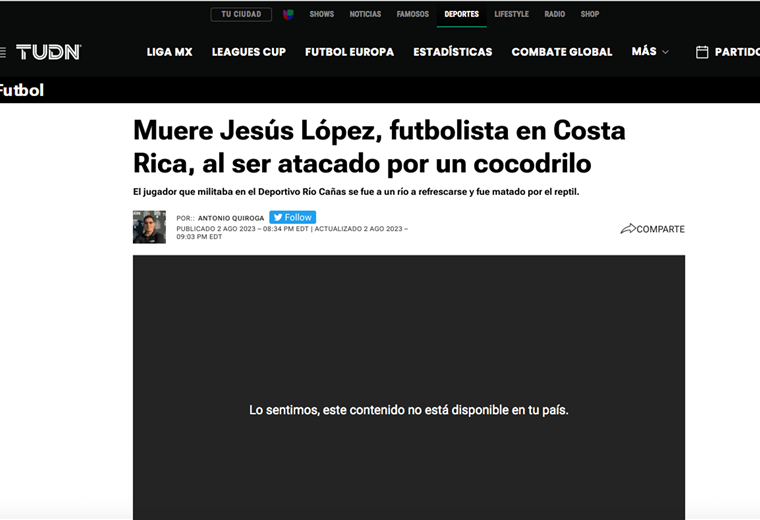 Medios internacionales destacan muerte de joven por cocodrilo
