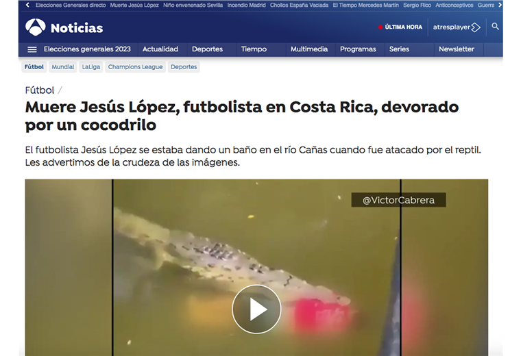 Medios internacionales destacan muerte de joven por cocodrilo