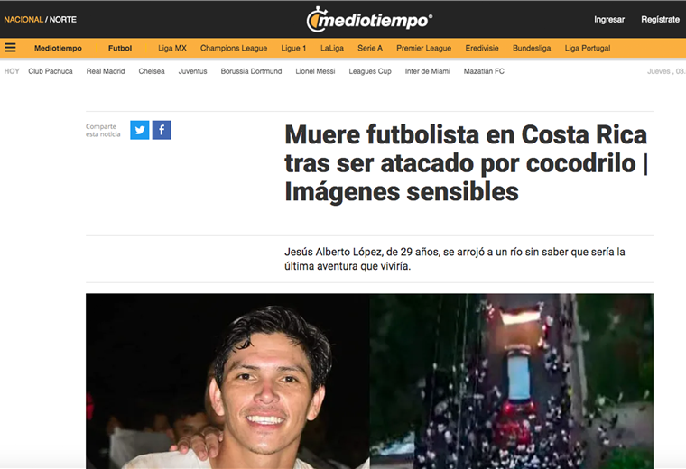 Medios internacionales destacan muerte de joven por cocodrilo