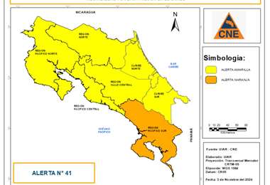 CNE eleva alerta en zona zur