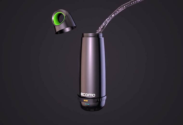 Ecomo, una botella inteligente que analiza la calidad del agua