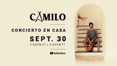 Camilo realizará exclusivo concierto virtual