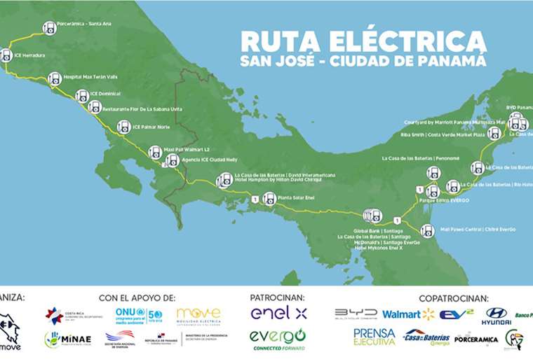 ¿Tiene carro eléctrico? Hoy se inaugura la ruta eléctrica San José-Ciudad de Panamá