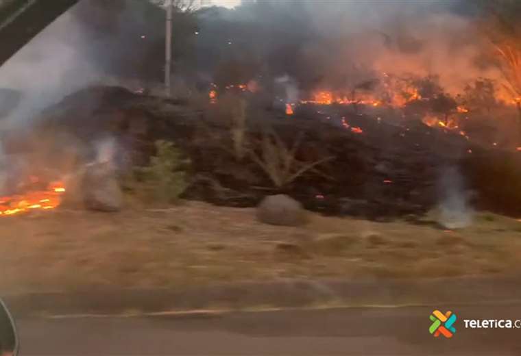 Bomberos batallan con una quema extensa de charral en Santa Ana