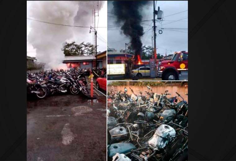 Incendio en plantel de Cosevi deja decenas de motos quemadas