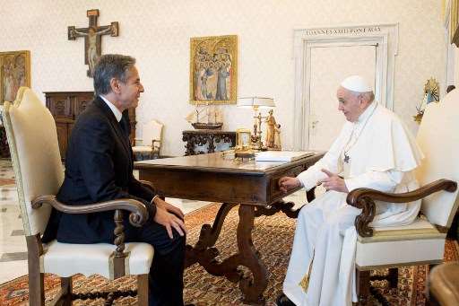 Papa recibe a secretario de Estado de EE.UU., Antony Blinken
