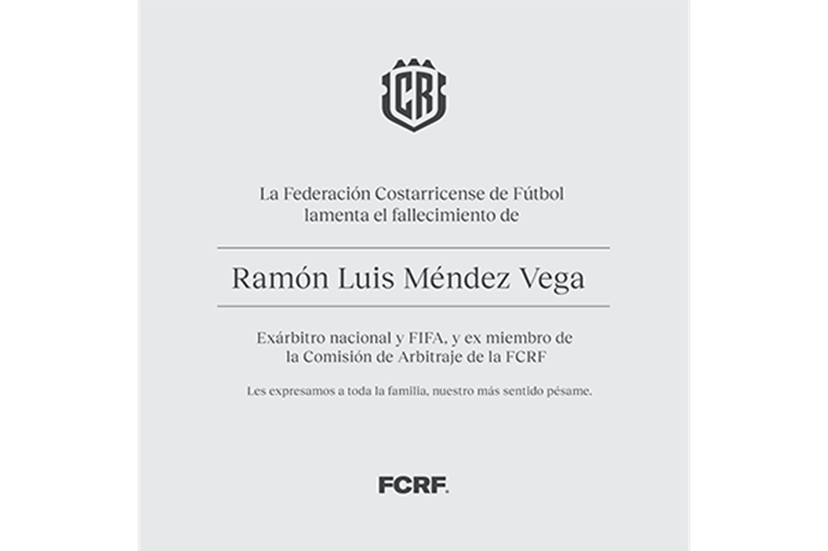 Fedefútbol lamenta el fallecimiento de Ramón Luis Méndez