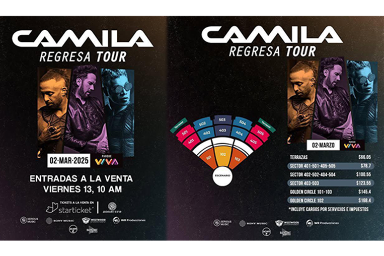 ¡Todavía quedan entradas disponibles para conciertos de Pandora y Camila en Costa Rica!