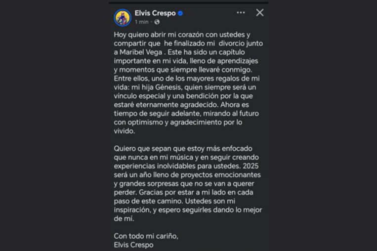 Elvis Crespo divorcio 