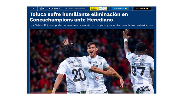 Así titulas medios mexicanos el gane de Herediano