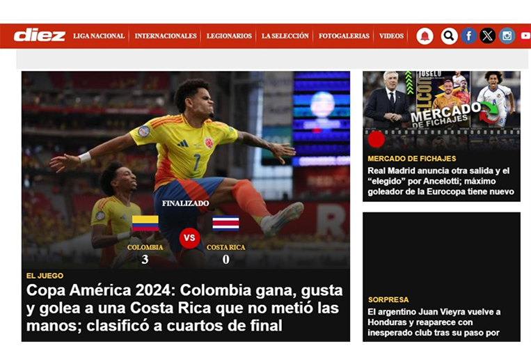 En Honduras dicen que Costa Rica no metió las manos ante Colombia