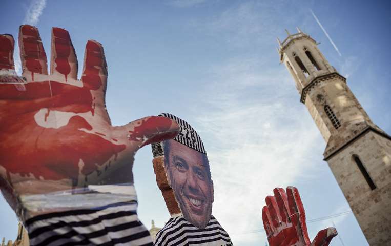 Manifestaciones por inundaciones en Valencia, España