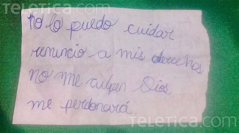 Bebé abandonada en Catedral de Cartago en 2018