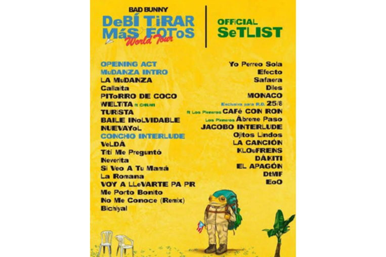 Bad Bunny, setlist