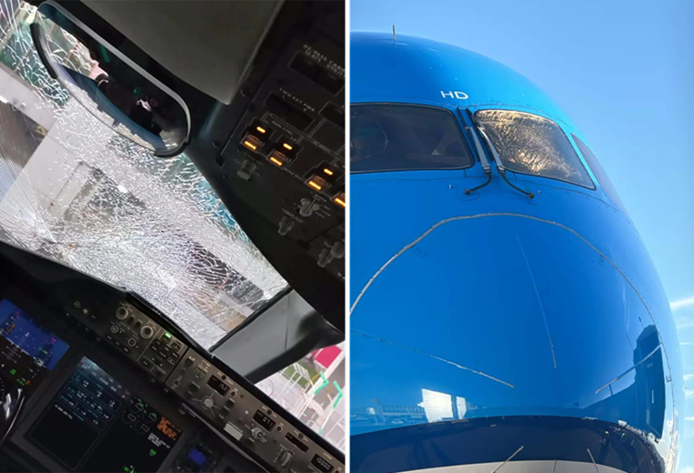 Reina de Bélgica viajaba en avión que aterrizó con el parabrisas quebrado