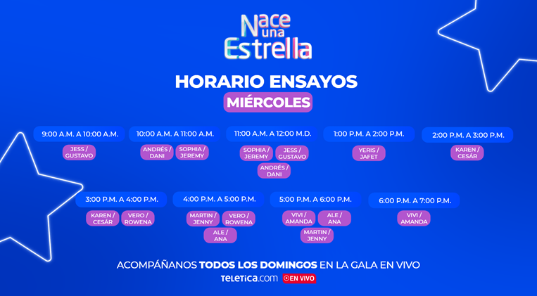 horarios ensayos nue- gala 6