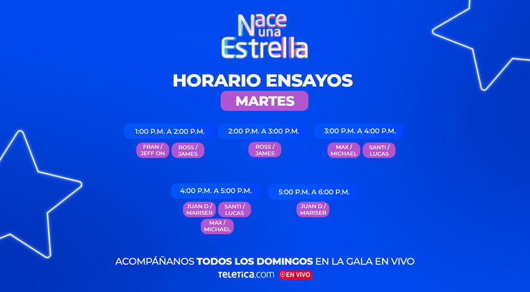 horarios ensayos nue- gala 6