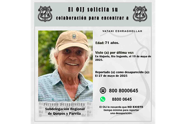 OIJ sospecha que cuerpo hallado en Cartago es de empresario estadounidense desaparecido