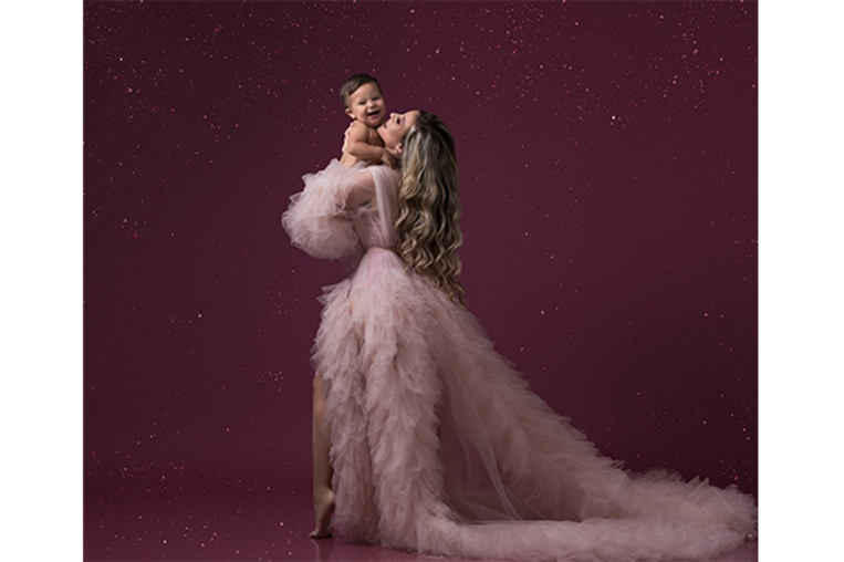Mimi Ortiz y su hijo