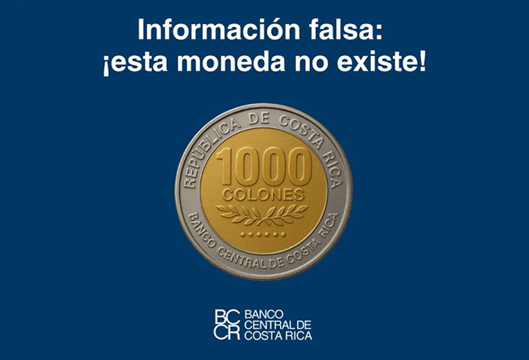 BCCR desmiente información sobre moneda de mil colones