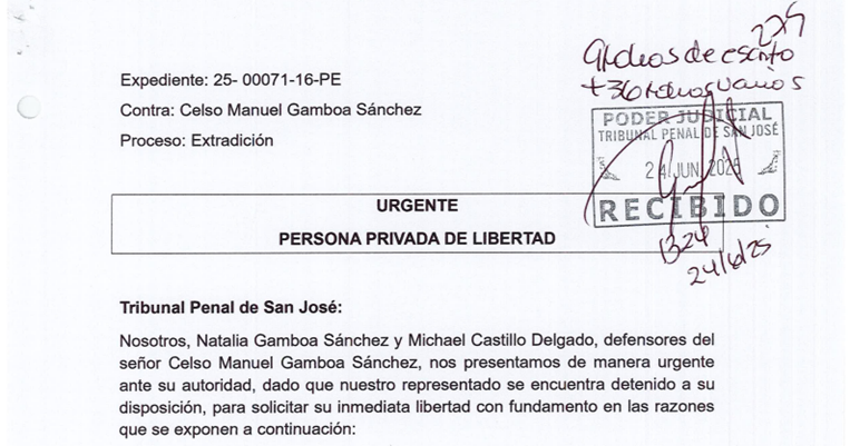 Extradición de Celso Gamboa