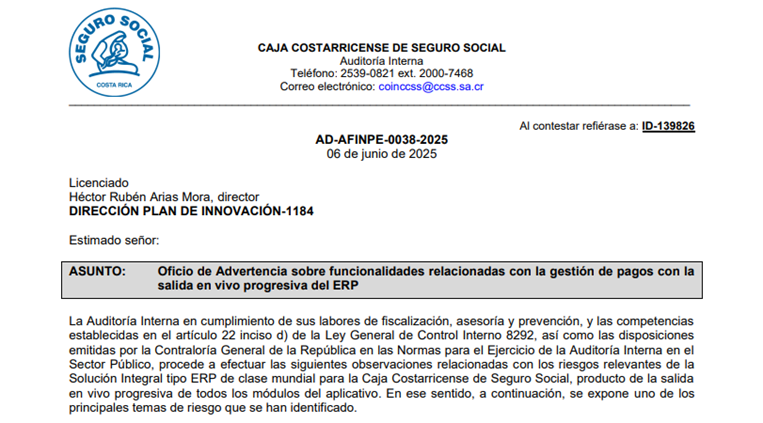 Advertencia ERP
