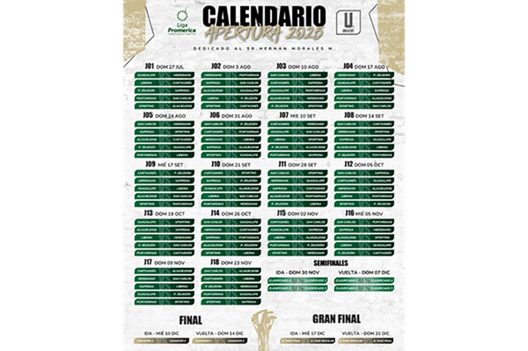 Nuevo calendario del Apertura 2025