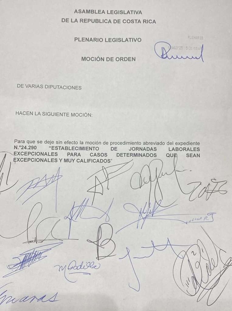 Moción para quitar vía rápida a jornadas 4/3