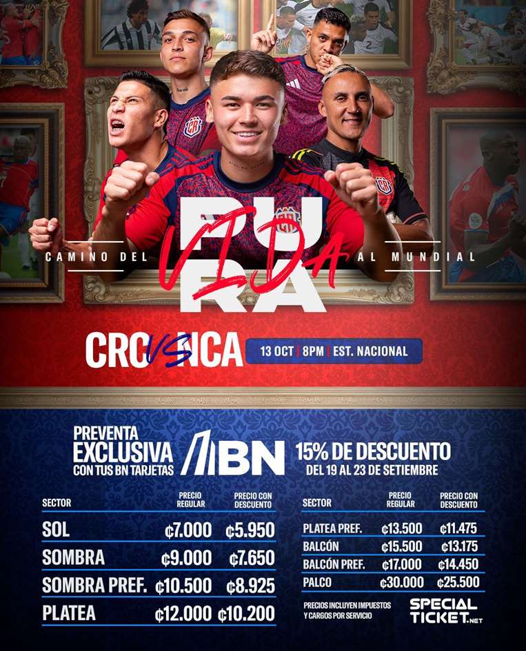 Entradas para Costa Rica-Nicaragua.