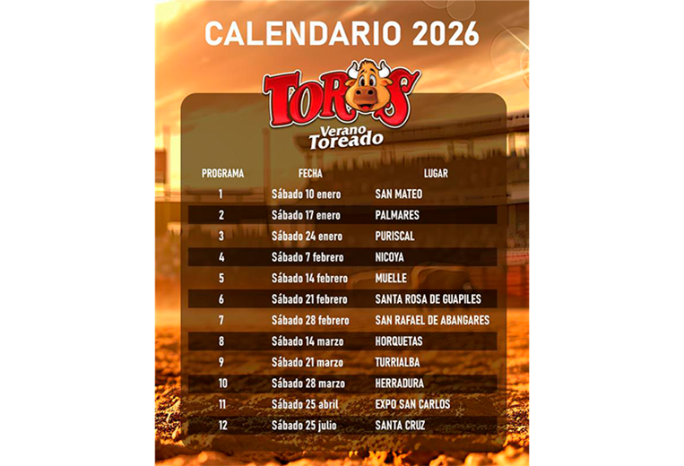 Calendario Verano Toreado 2026