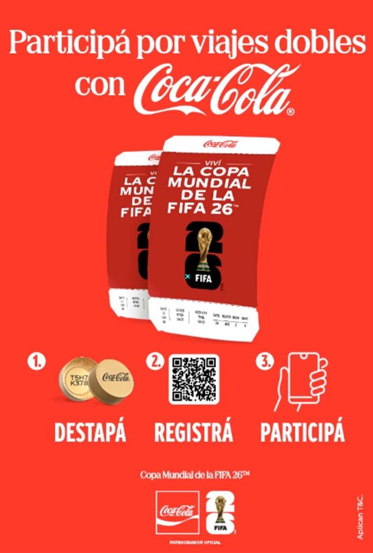 Participá por viajes dobles con Coca Cola