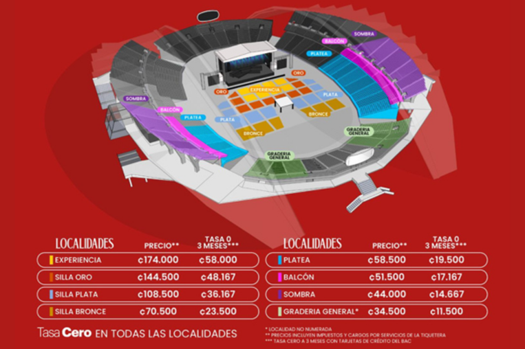 Chayanne en Costa Rica 2026, precio entradas