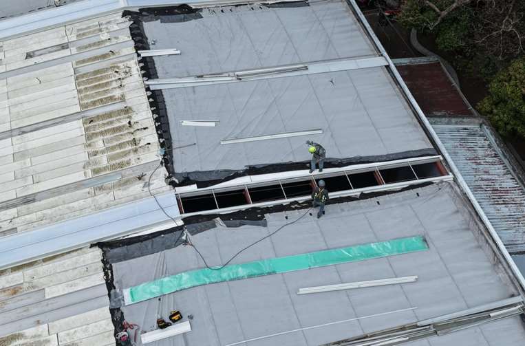 Techo del gimnasio nacional y los gimnasios anexos. Foto: Desarrollos Urbanísticos Almada 