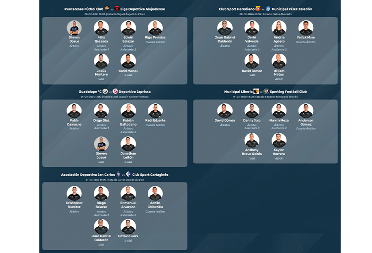 Designaciones arbitrales jornada 9