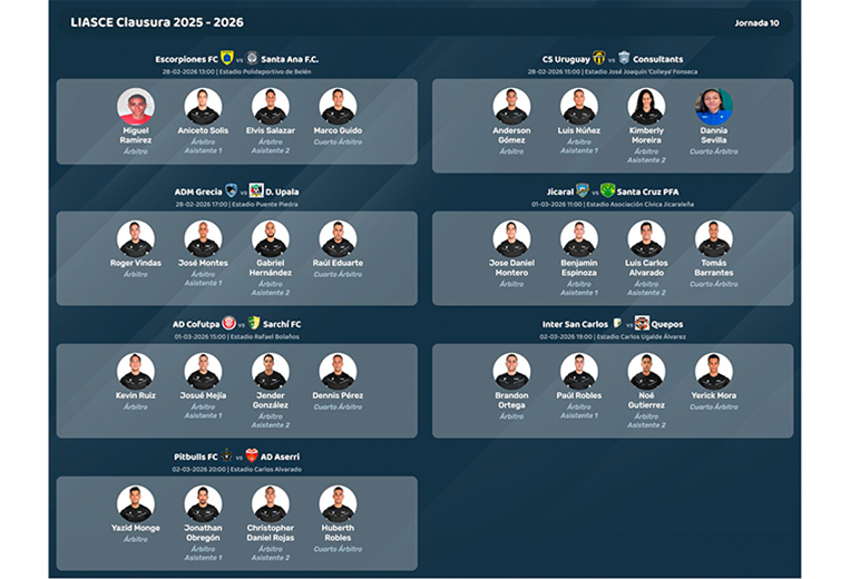 Designaciones arbitrales jornada 9