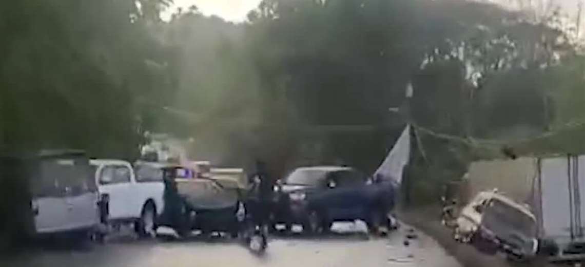 Así ocurrió el accidente múltiple de este miércoles en Ciudad Cortés