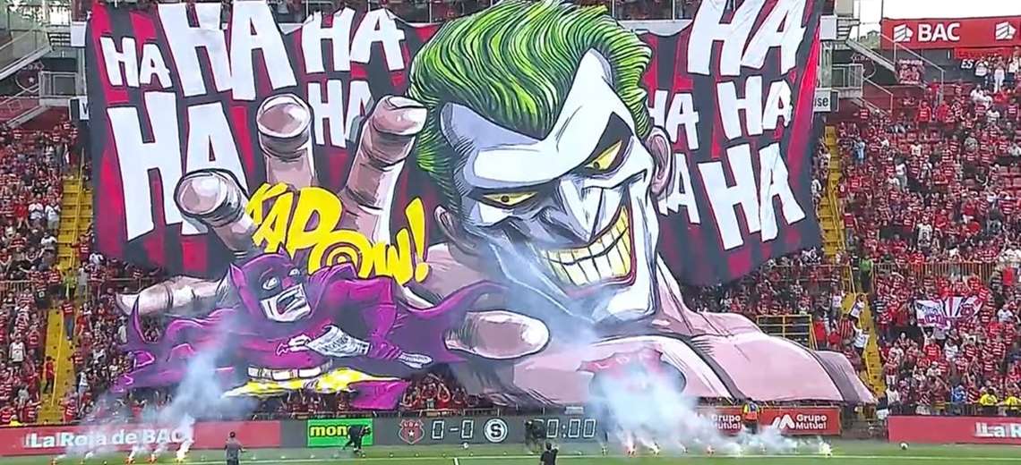 El Guasón y Batman: Así fue el tifo de la Liga en el clásico nacional