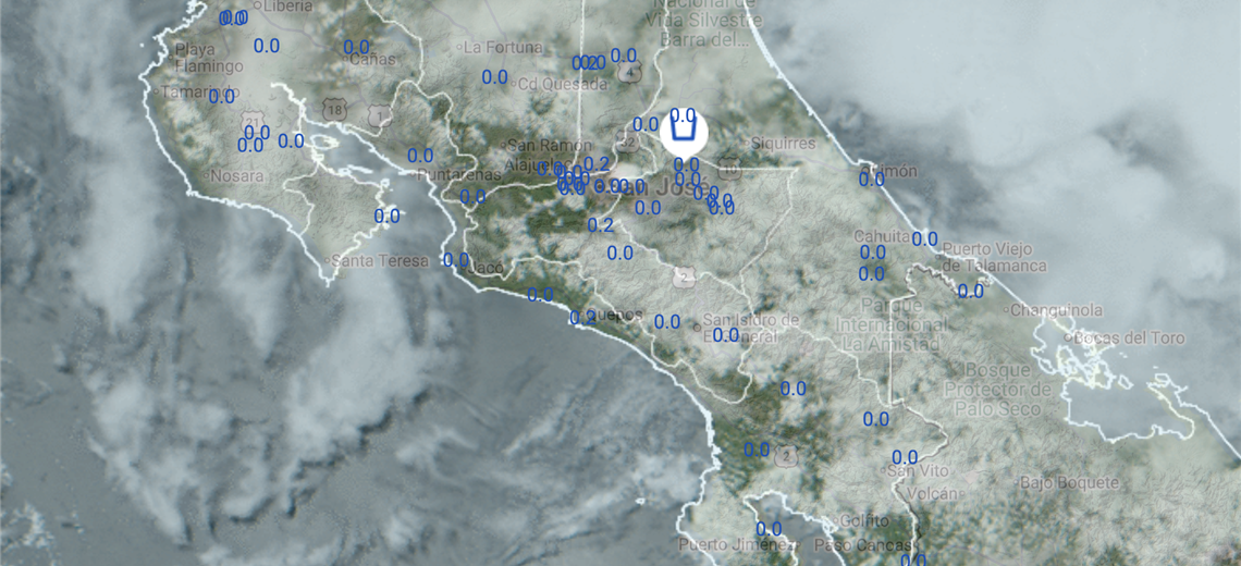 IMN prevé aguaceros con tormenta eléctrica para la tarde y noche de este domingo