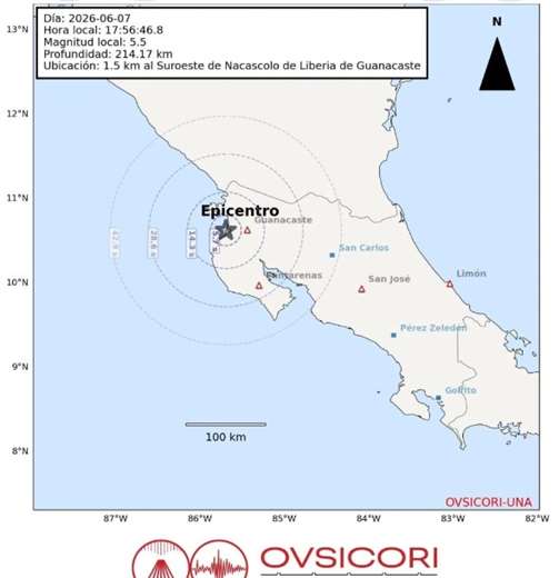 Sismo de magnitud 5,5 sacude la Zona Norte del país